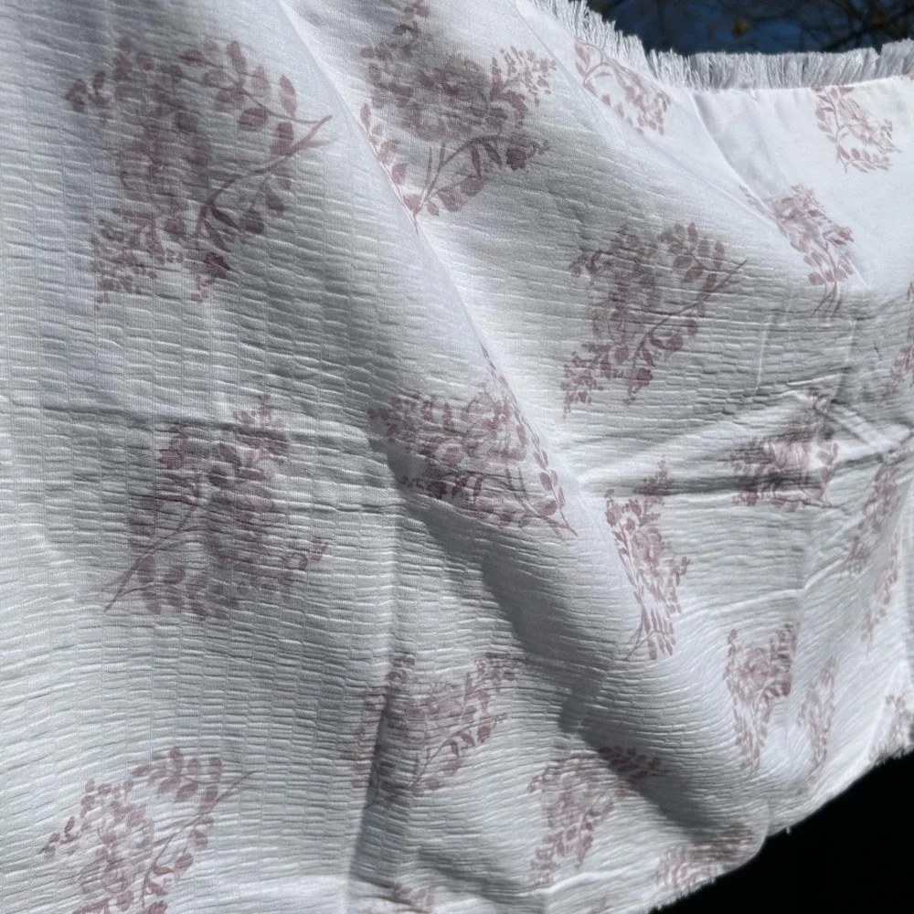 SHABBY CHIC‎ 2 Cotton Floral Pillow Shams Fringe Pink Rose Print Cottagecore